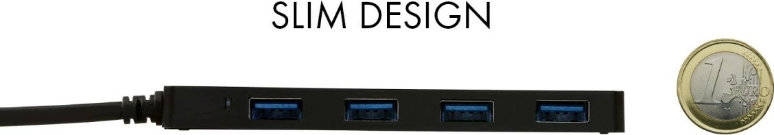 USB HUB i-tec U3HUB404, 4 porta, USB 3.0, pasiv, e zezë