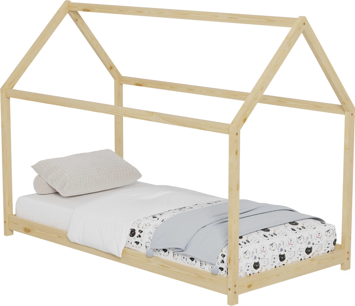 Krevat për fëmijë PEPE FH678.01 t.MONTESSORI DRU PISHË NATYRAL- 140x70cm