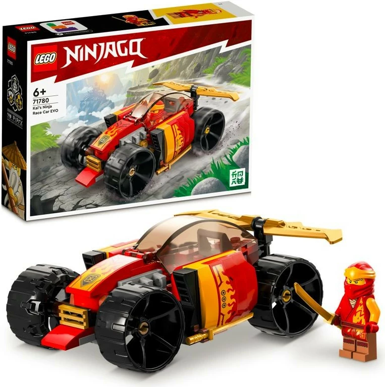 Set LEGO Ninjago Ninja Race Car Kai EVO 71780, 94 pjesë, për fëmijë, Kuqe