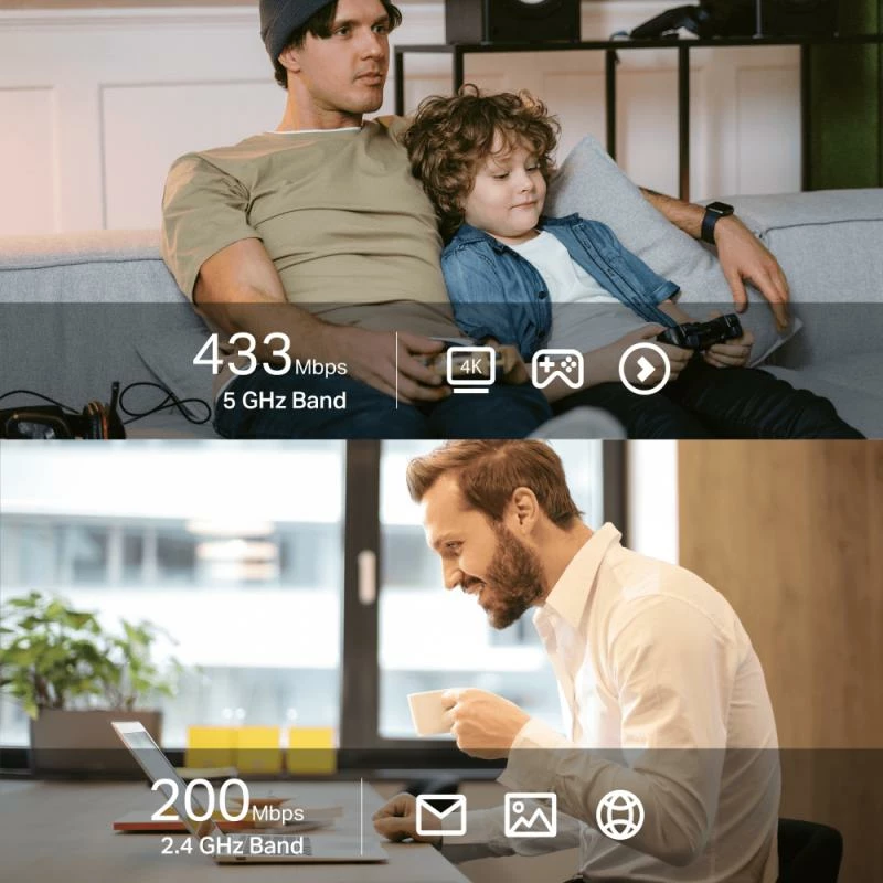 Adapter Wi‑Fi USB, TP-Link Archer T2UB Nano, nano, e zezë