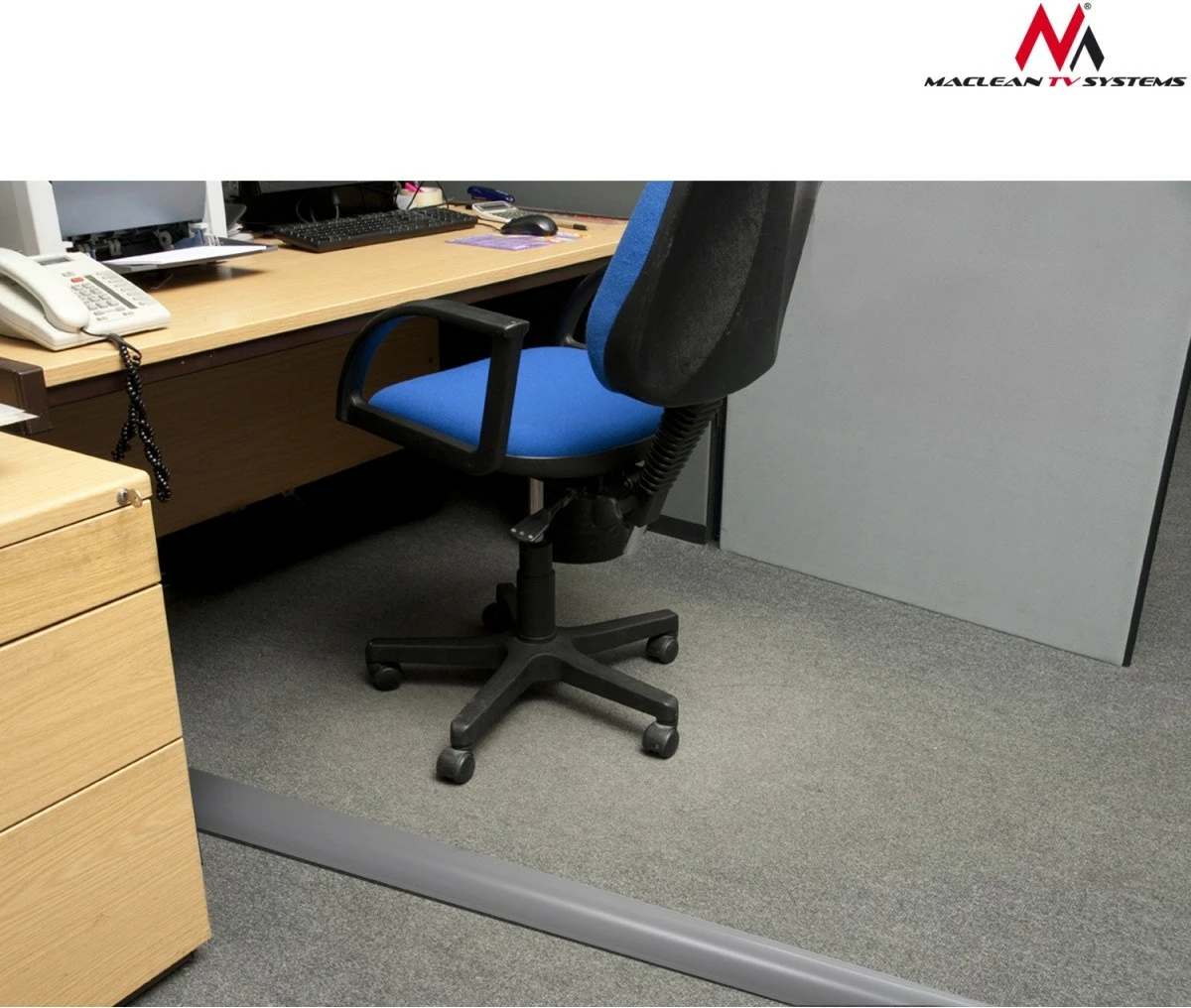 Organizues kabllosh Maclean MCTV-674, shirit mbulues për dysheme, Gri