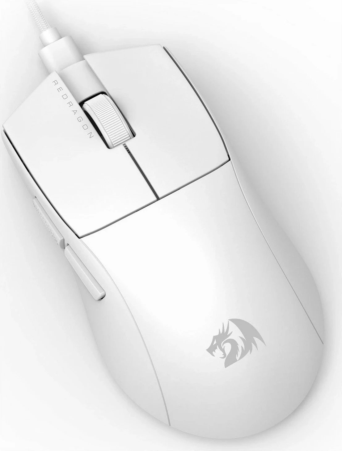 Maus Redragon M724W K1NG, laser, 12400 DPI, bardhë