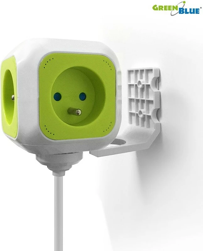 Prizë shumëdaljeshe GreenBlue MagicCube GB118, 4 dalje, 2 porta USB, 1.4m, bardhë/jeshile