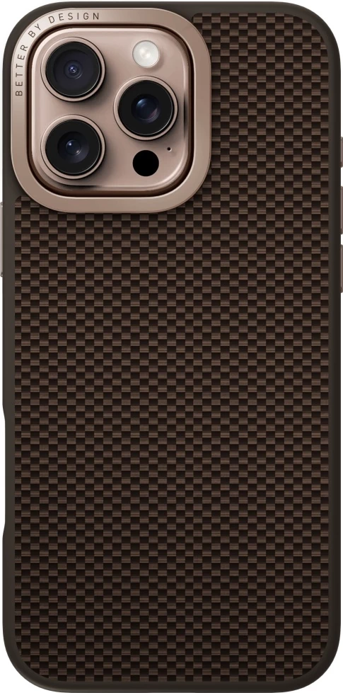 Mbështjellës UNIQ Keva Max Magclick me mbajtëse kamere për iPhone 16 Pro, Kafe