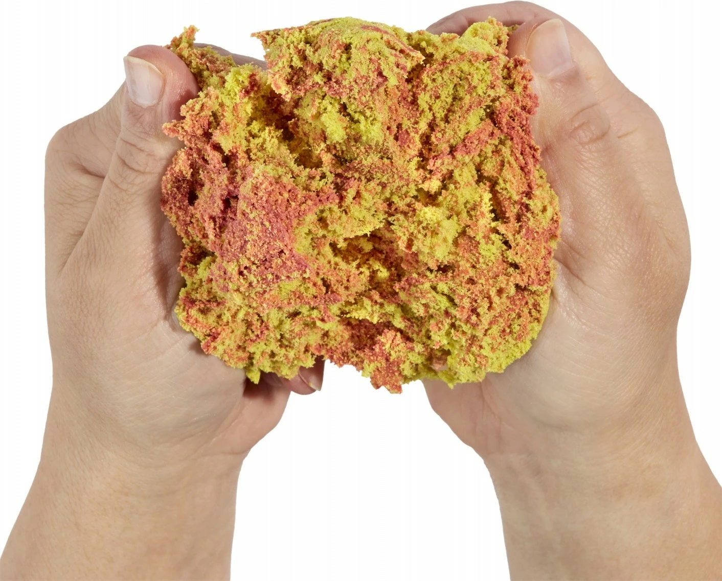 Set plastelinë dhe rërë kinetike MGA Wonder Factory Never Dry, e kuqe dhe e verdhë