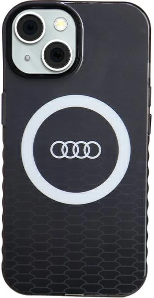 Mbështjellës Audi IML Big Logo MagSafe për iPhone 15/14/13, i zi