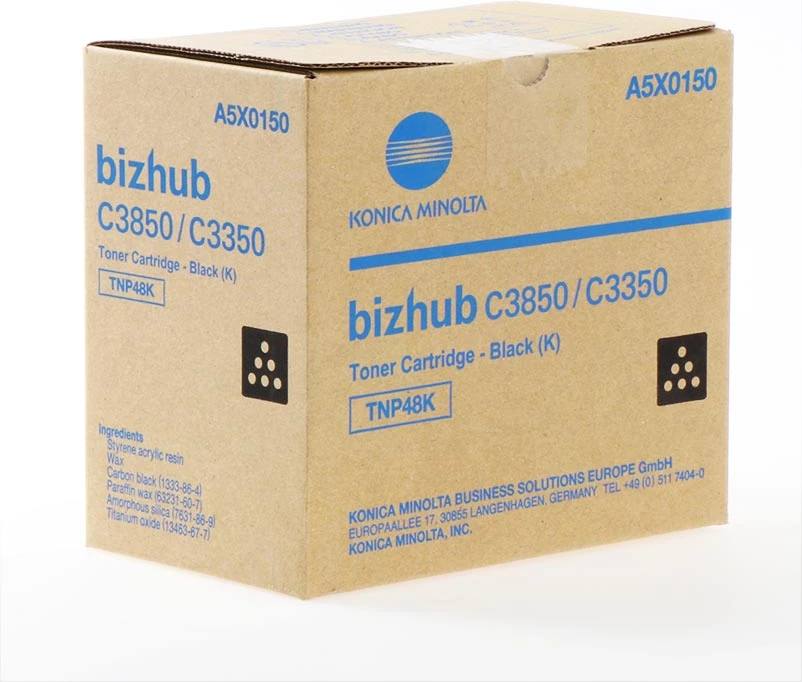 Toner Konica Minolta TNP48K / A5X0150, për bizhub C3850/C3350, rendiment 10000 faqe, e zezë