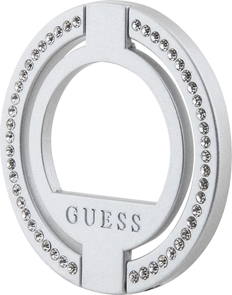 Mbështjellës unazë Guess MagSafe me kristale, argjendtë