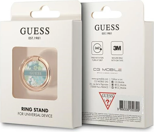 Mbajtës unazë Guess Ring Flower Collection për celular, metal, i gjelbër