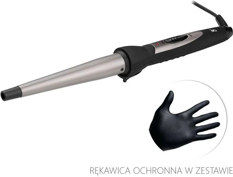 Masha flokësh konike, Lafe, LKC004, 13-25 mm, veshje qeramike, 25 W, e zezë, me dorëzë mbrojtëse