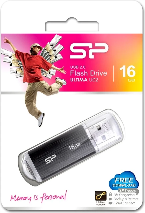 USB flash drive Silicon Power, 16 GB USB Type-A 2.0, e zezë