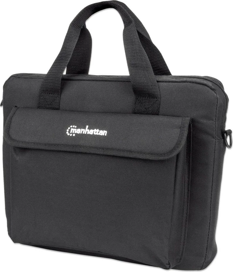 Çantë laptopi Manhattan London 12.5 inç, messenger, xhep për aksesorë, e zezë