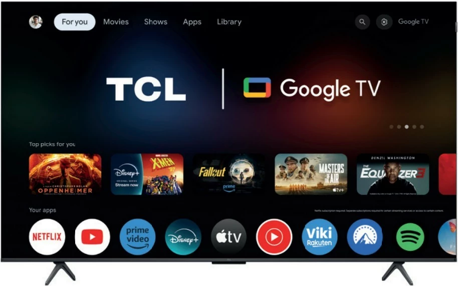 Televizor QLED, TCL 65P81K, 65", 4K Ultra HD, 144Hz, Google TV, Dolby Vision/Atmos