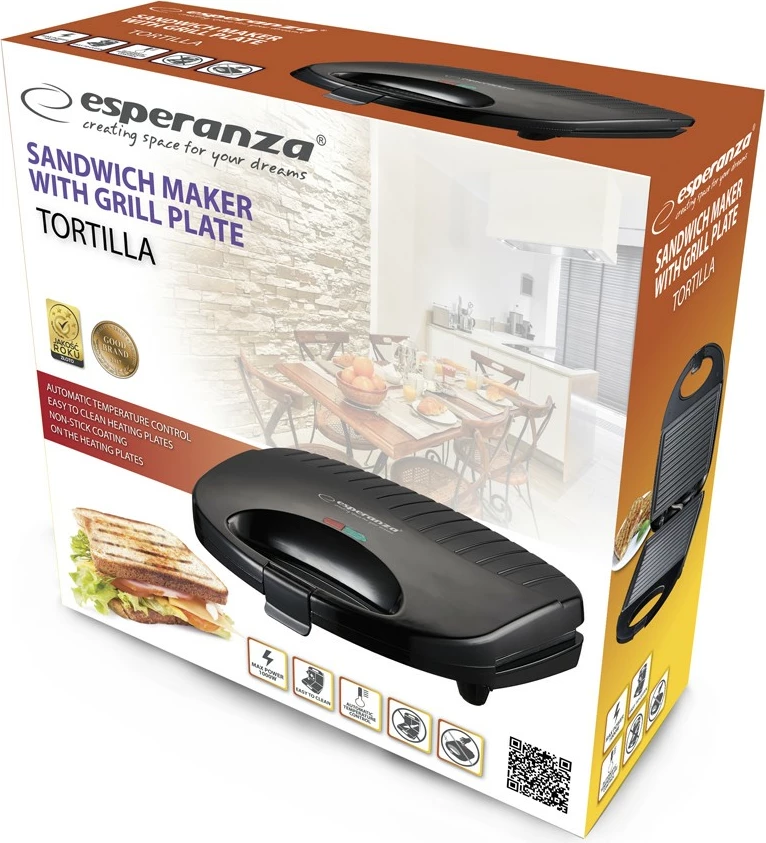 Tostier sanduiçesh Esperanza EKT009, 1000W, i zi