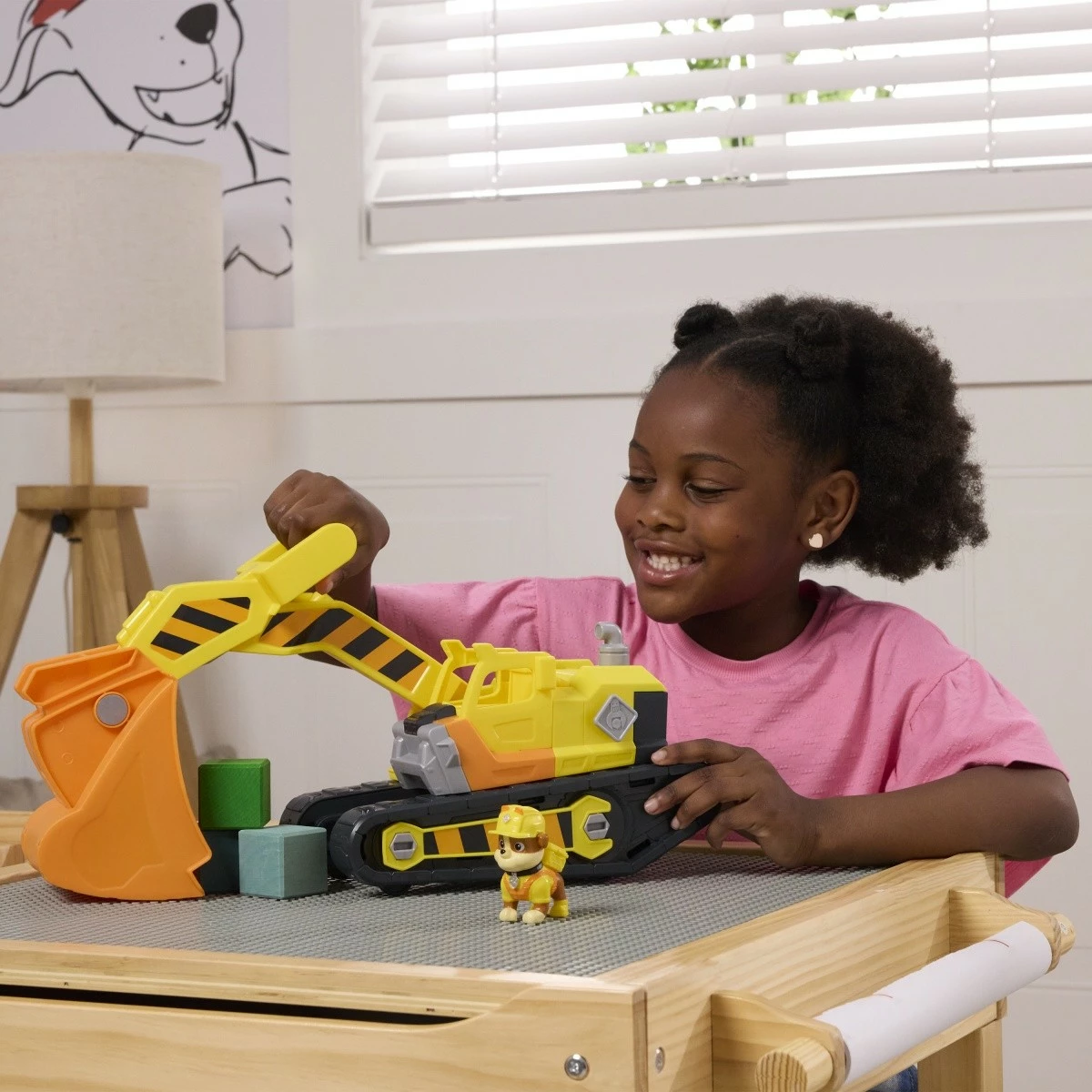 Lodër buldozer Spin Master Rubble & Crew 6073297 me vegla, Verdhë/Portokalli