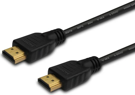 Kabllo HDMI SAVIO CL-196, 3m, lidhës të veshur me ar, e zezë