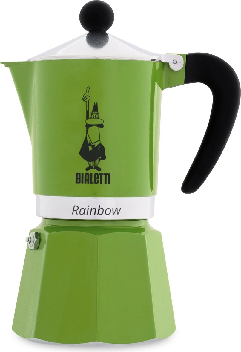 Moka pot Bialetti Rainbow 3 filxhanë, alumini, e gjelbër