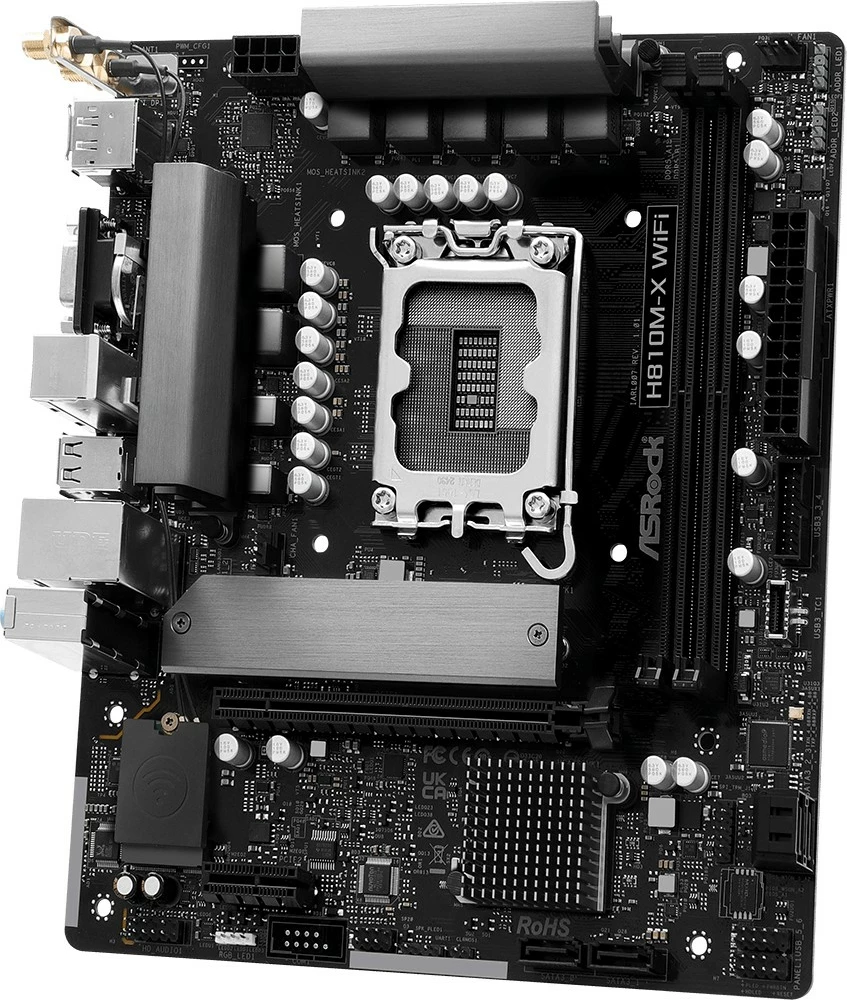 Pllakë amë ASRock H810M-X WiFi micro ATX, Intel H810, WiFi, Bluetooth, e zezë