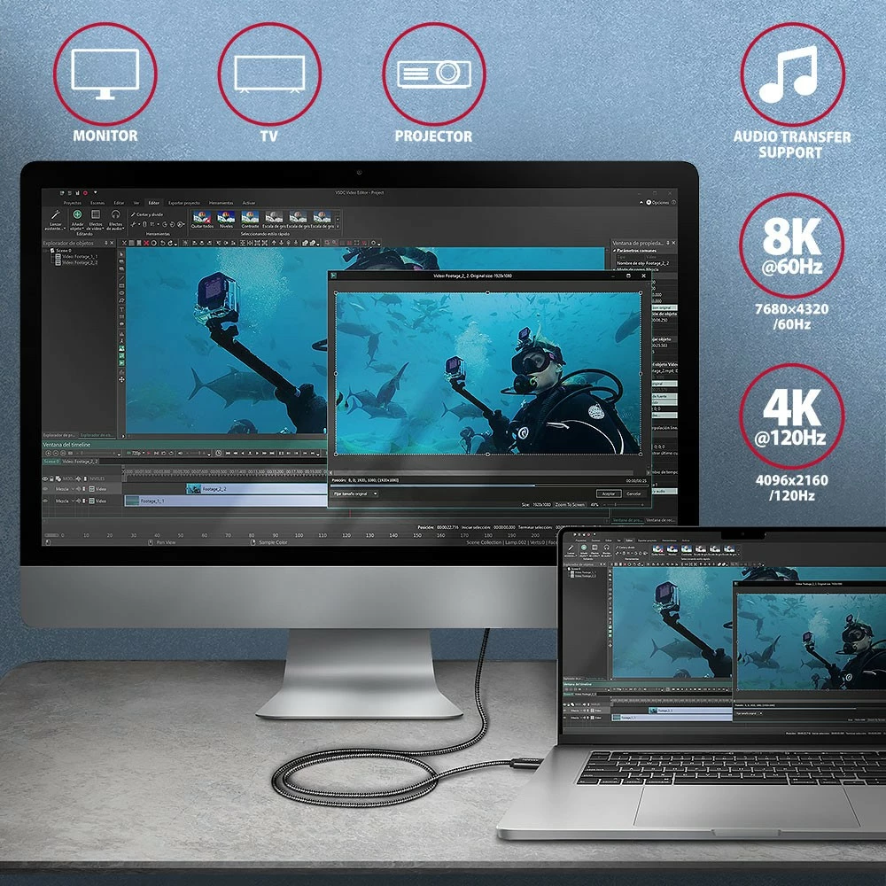 Kabllo USB-C në USB-C AXAGON BUCM4X-CM10AB, 1m, USB4 Gen 3x2, 240W, 8K, E zezë