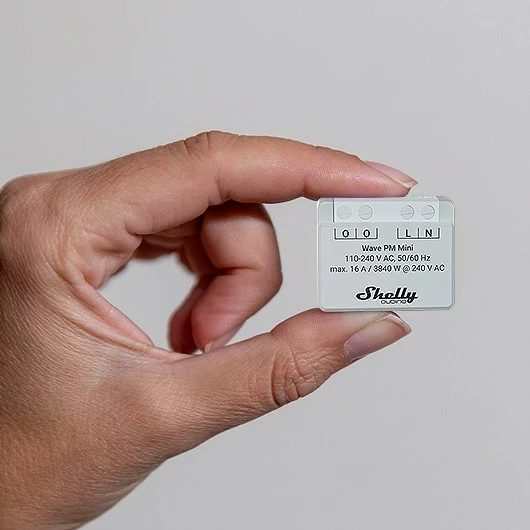Smart switch Shelly Qubino Wave PM Mini, Wireless, 25 dBmW, 868.4 MHz, Gri