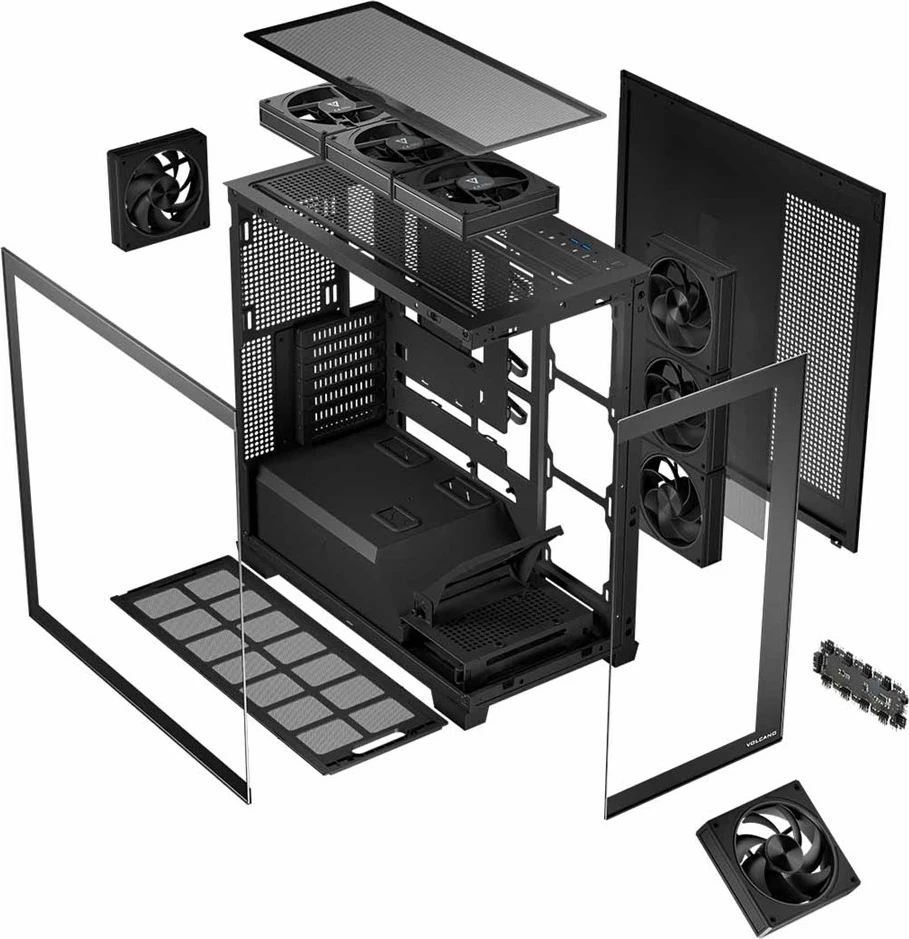 Kasë MODECOM Volcano Stellar ARGB MIDI, e zezë