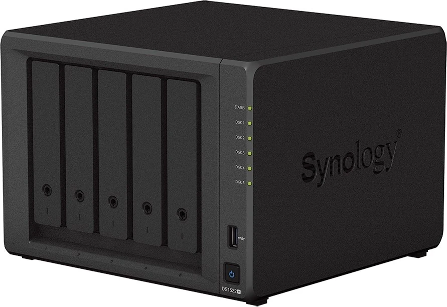 Server për ruajtje Synology DiskStation DS1522+, Ethernet LAN, i zi