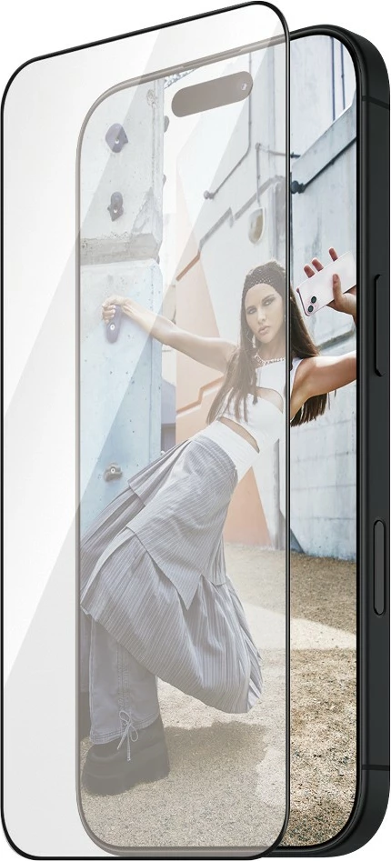 Mbrojtës ekrani PanzerGlass SAFE. iPhone 16/15 Plus, kornizë e zezë