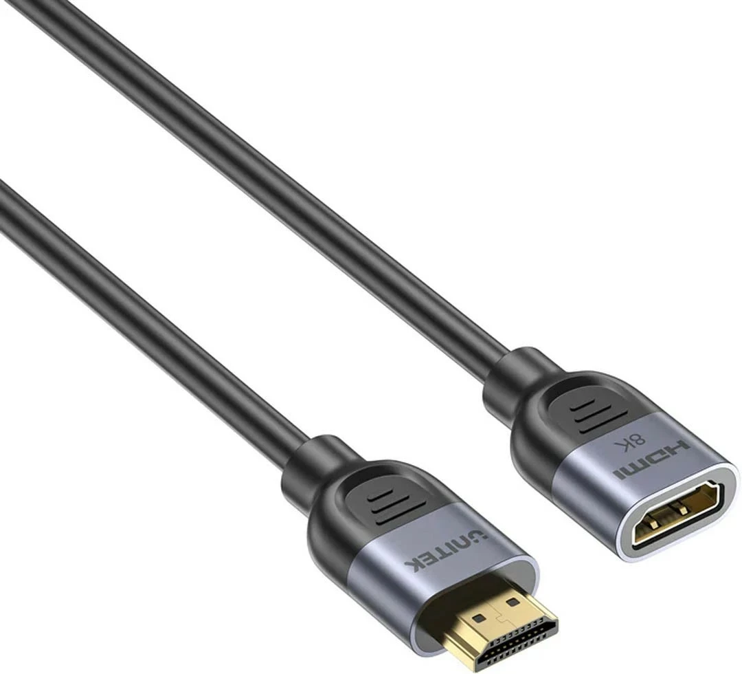 Zgjatës HDMI Unitek 2.1, 8K 0.5m, ngjyrë argjend-zi