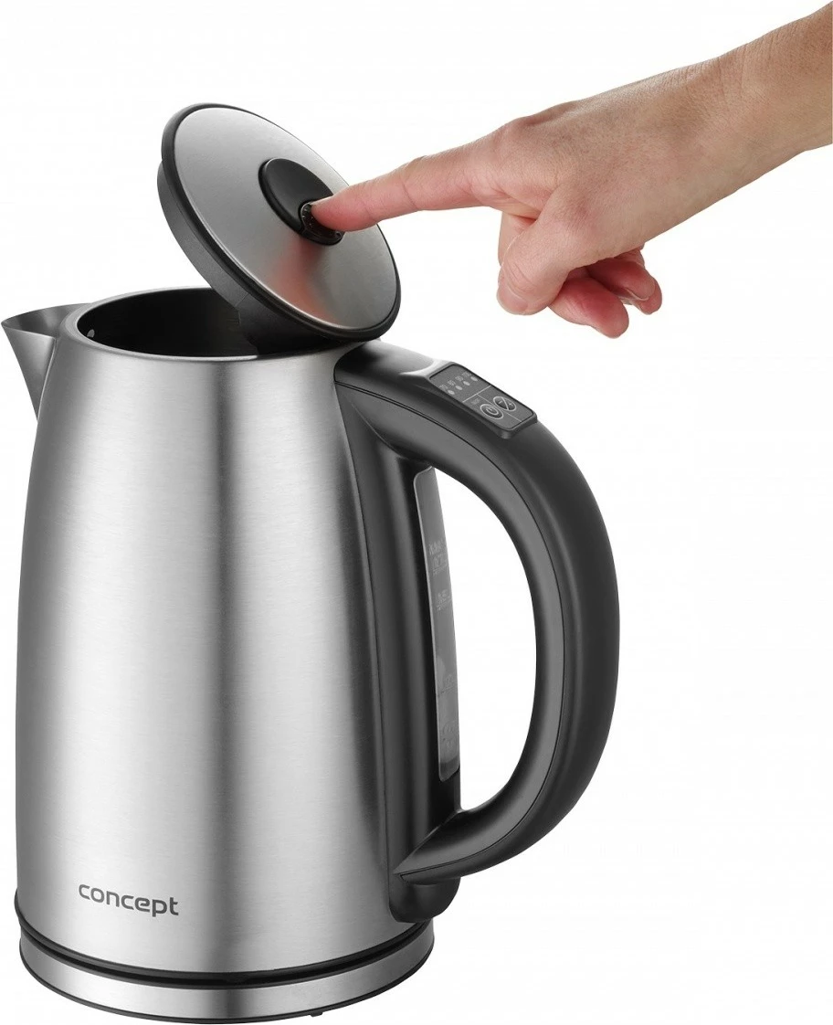 Ibrik elektrik Concept RK3350 me kontroll temperature, 1.7L, argjend