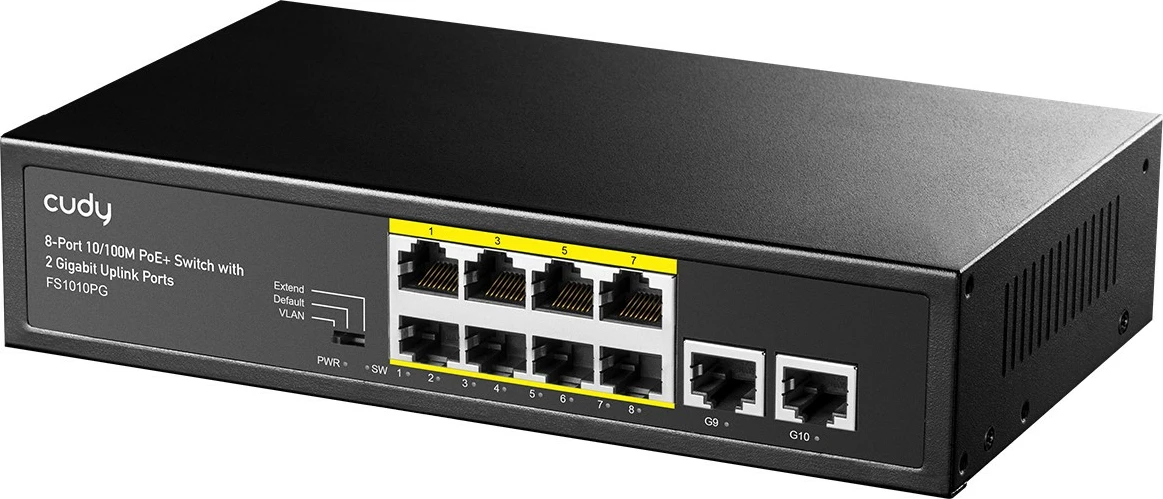 Switch Cudy FS1010PG 8xFE PoE+ 120W, 2x Gigabit Uplink, desktop, i pamenaxhuar