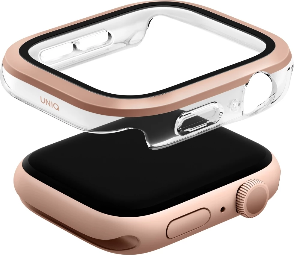 Mbështjellës UNIQ Voute për Apple Watch 10, 46mm, xham i fortë, rozë e artë