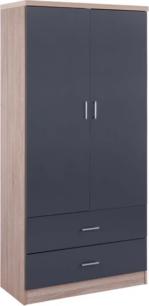 Dollap 2 dyer me 2 sirtarë Sonama-Gri 80x42x180 cm