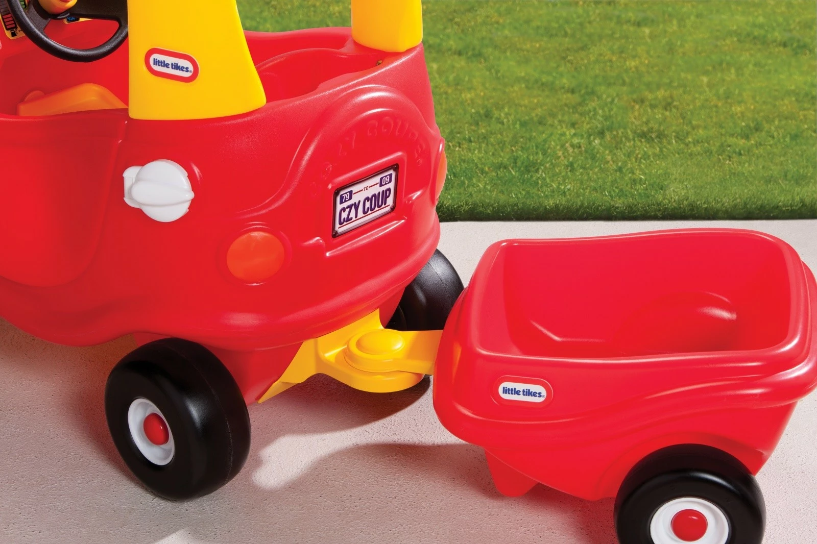Rimorkio lodër, Little Tikes, 170324-PE13, 2 rrota, plastike, për Cozy Coupe, e kuqe/ e verdhë