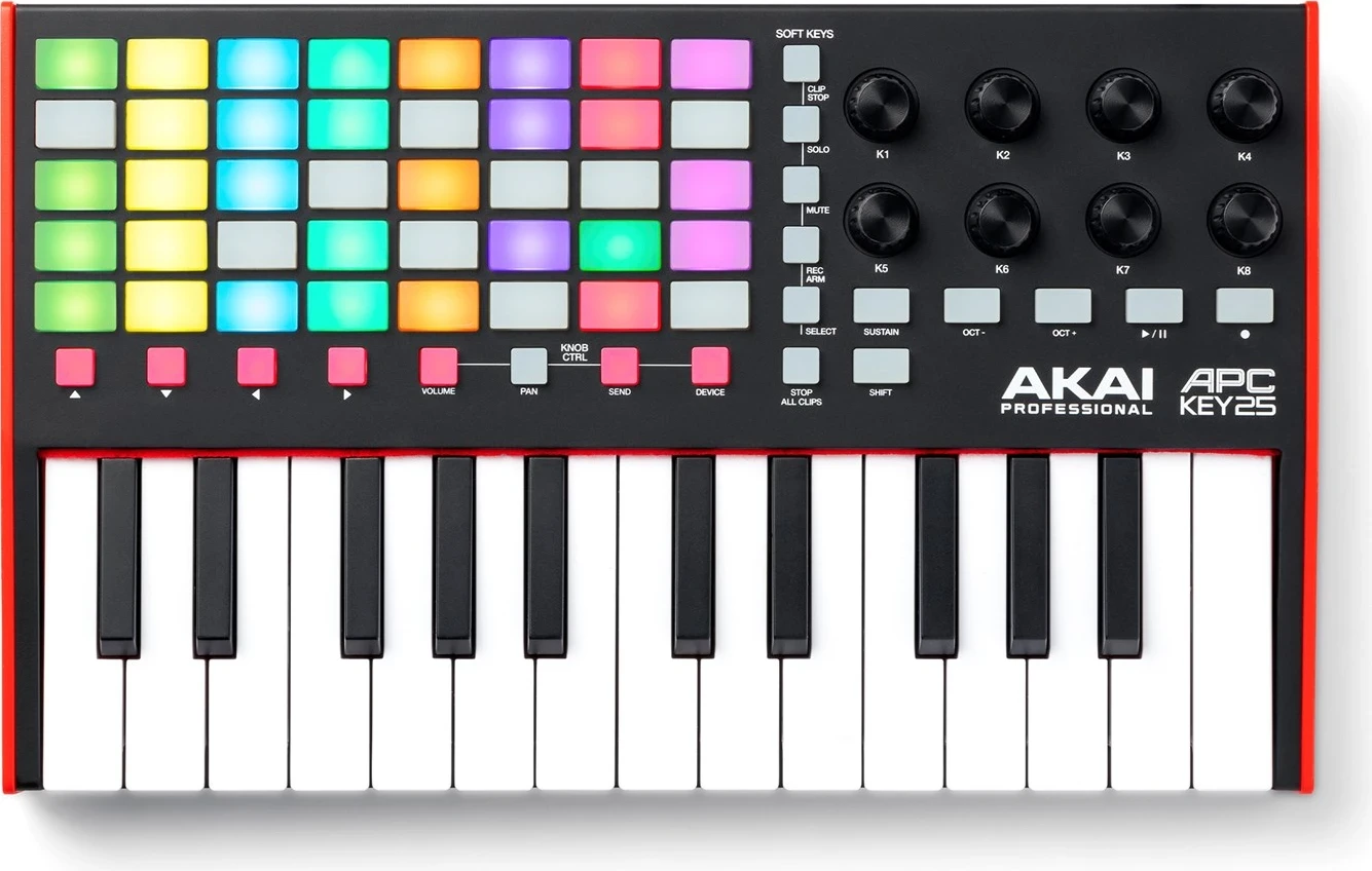 Kontrollues muzikor AKAI APC Key 25 MK2, i kuq