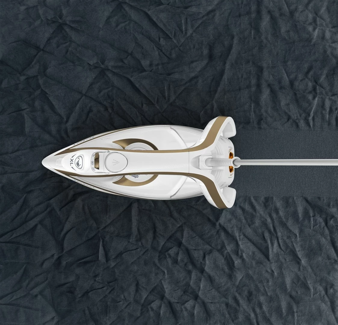 Hekur Tefal Puregliss FV8042, 3000 W, Durilium AirGlide Autoclean, Bardhë/Bronzi