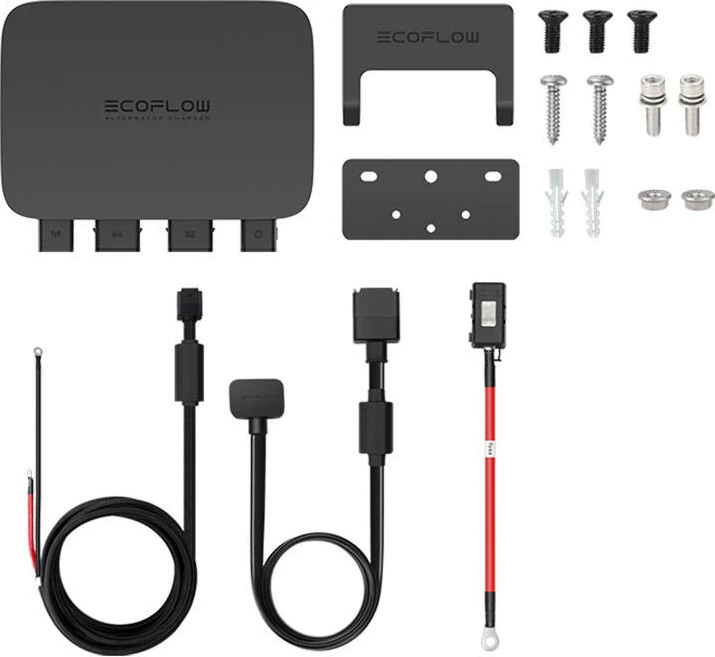 Karikues alternatori EcoFlow, model 5015501001, për makina dhe RV, 800W, i zi