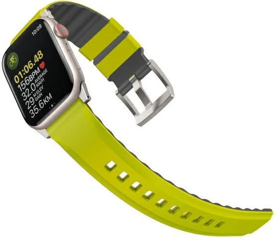 Rrip silikoni për Apple Watch UNIQ Linus Airosoft, 42/44/45/49mm, lime