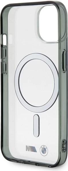 Mbështjellës BMW Silver Ring MagSafe për iPhone 14 6.1", transparent