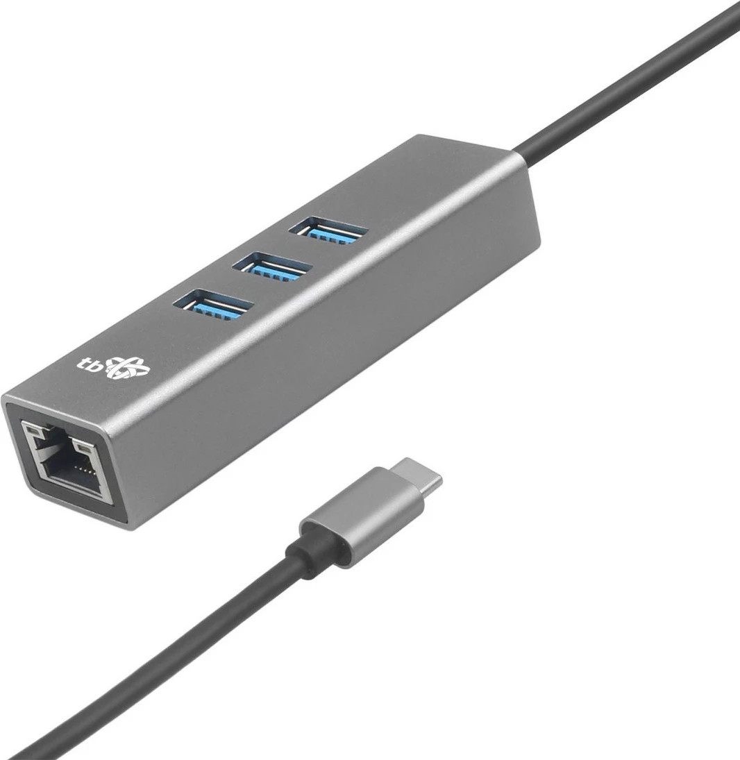 Adapter TB AKTBXKACRJ453UG USB C në RJ45 + 3xUSB A, 1000 Mb/s, Gri