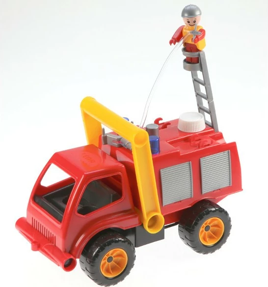 Kamion zjarrfikës lodër Lena 31 cm, plastikë, kuq/verdhë