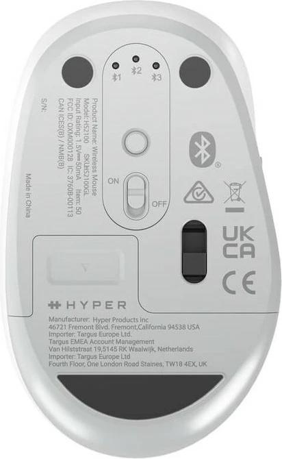Maus wireless Targus Hyper HyperSpace Next, Bluetooth, 2400 DPI, 6 butona, bardhë/gri