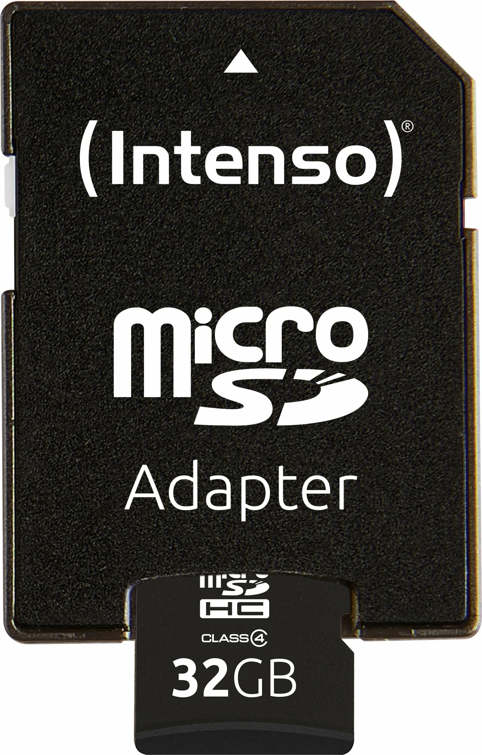 Kartelë memorie Intenso MicroSDHC 32GB Class 4, me SD adapter, e zezë