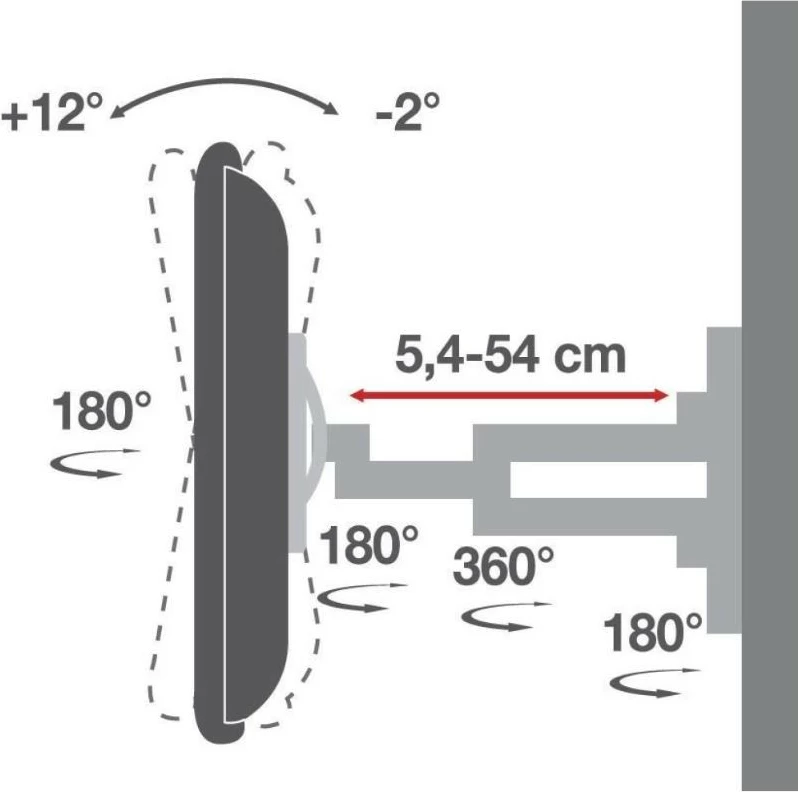 Mbajtës muri për TV Techly 308879, 40-65 inç, i zi