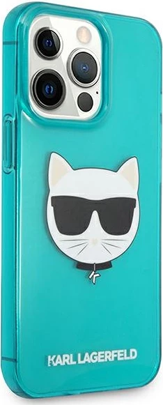 Mbështjellës Karl Lagerfeld KLHCP13LCHTRB për iPhone 13/13 Pro, 6.1", Choupette Head, Kaltër