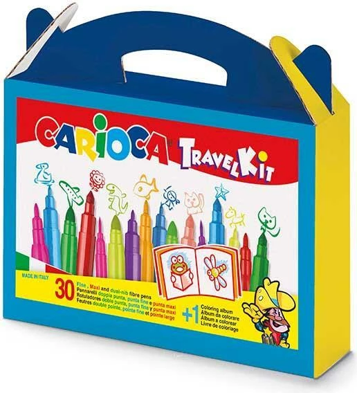 Set udhëtimi Carioca me 30 Markerë dhe libër për ngjyrosje