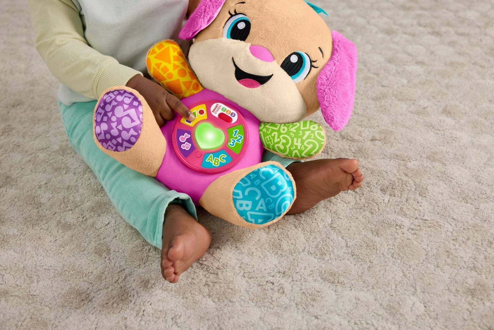 Lodër edukative interaktive Fisher Price Laugh & Learn Sister Puppy, shumëngjyrëshe