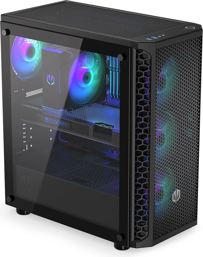 Kasë Endorfy Signum 300 ARGB, Midi Tower, xham i fortë, 4 ventilatorë ARGB, e zezë