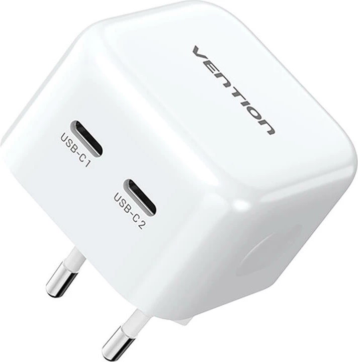 Karikues prizë Vention FBPW0-EU, 35W, 2x USB-C, GaN, i bardhë