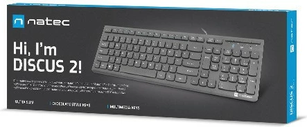 Tastierë Natec DISCUS 2, Multimedia, me kabllo USB, E zezë