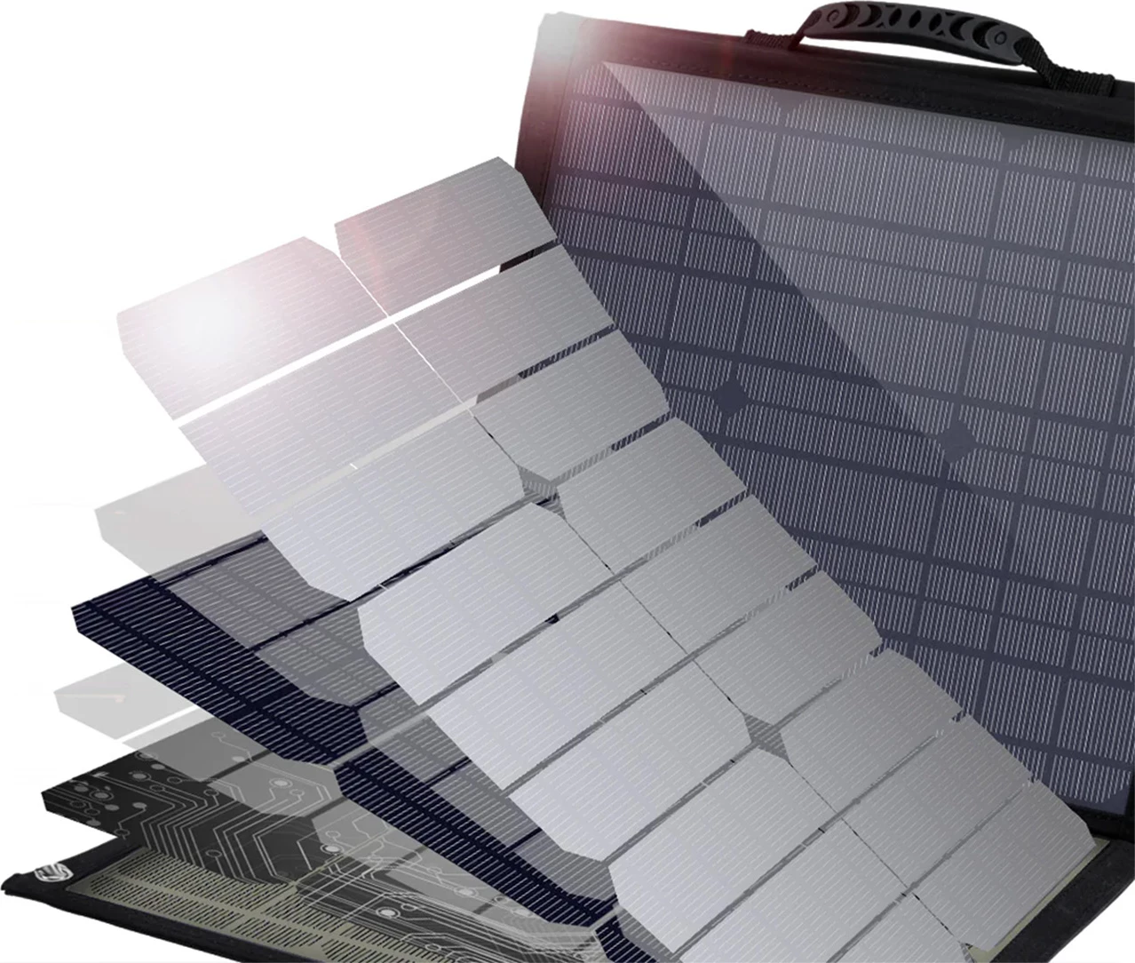 Karikues diellor i palosshëm Choetech SC009-V2, 100W, 2x USB-A, USB-C, i zi